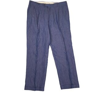 Luigi Baldo Pants Mens 38W 30L Blue Quiet Luxury Tollegno 1900 Linen Italy